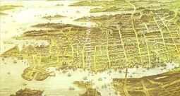 Birdseye view of Sydney in 1877